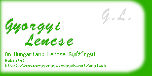 gyorgyi lencse business card